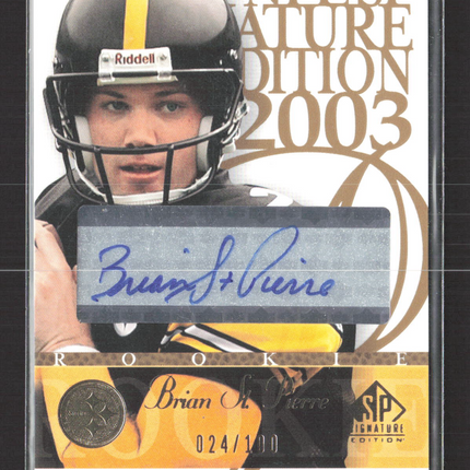 2003 Upper Deck SP Signature Edition Brian St. Pierre #SP-BSP /100 blue ink auto