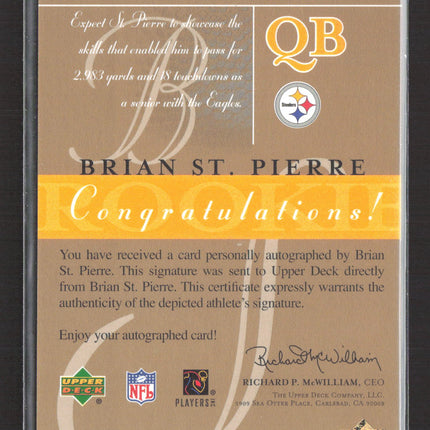 2003 Upper Deck SP Signature Edition Brian St. Pierre #SP-BSP /100 blue ink auto