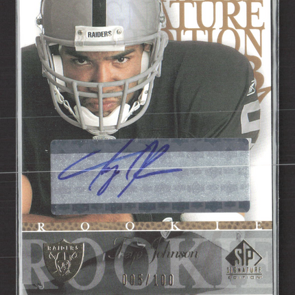 2003 Upper Deck SP Signature Edition Teyo Johnson #101 005/100 blue ink auto