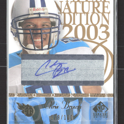 2003 Upper Deck SP Signature Edition Chris Brown #CB-CB 079/100 blue ink auto