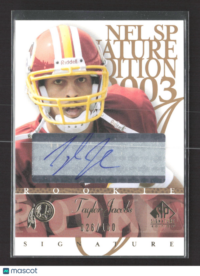 2003 Upper Deck SP Signature Edition Taylor Jacobs #TJ 026/100 blue ink auto