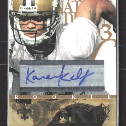 2003 Upper Deck SP Signature Edition Kareem Kelly #KA-KK 081/100 blue ink auto
