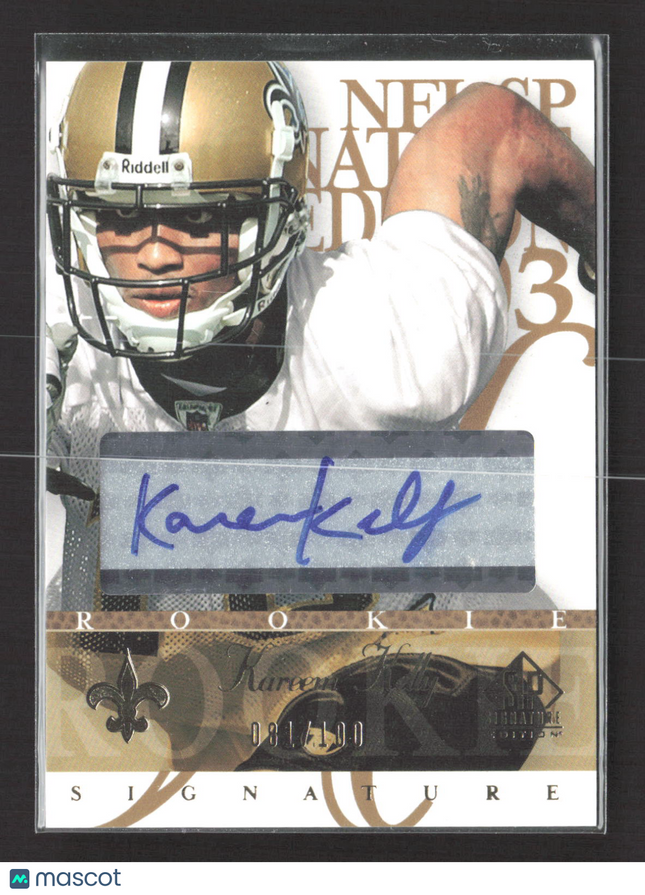2003 Upper Deck SP Signature Edition Kareem Kelly #KA-KK 081/100 blue ink auto