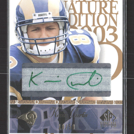 2003 Upper Deck SP Signature Edition Kevin Curtis #KC 10/50 green ink auto