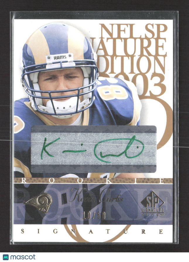2003 Upper Deck SP Signature Edition Kevin Curtis #KC 10/50 green ink auto