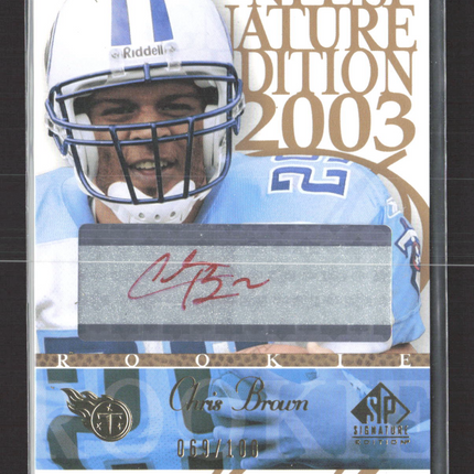 2003 Upper Deck SP Signature Edition Chris Brown #CB 069/100 red ink auto