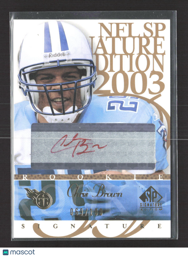 2003 Upper Deck SP Signature Edition Chris Brown #CB 069/100 red ink auto