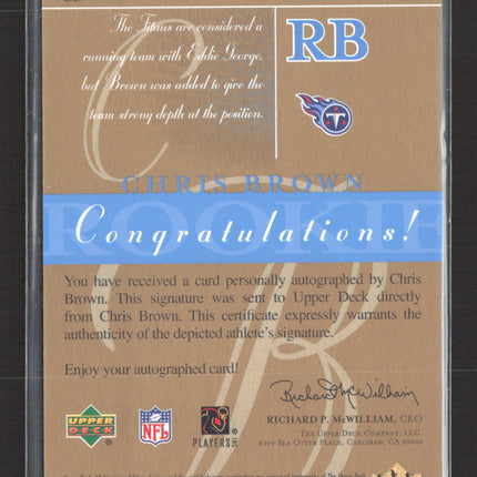 2003 Upper Deck SP Signature Edition Chris Brown #CB 069/100 red ink auto
