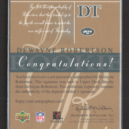 2003 Upper Deck SP Signature Edition Dewayne Robertson #DR 078/100 red ink auto