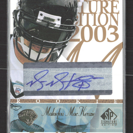 2003 Upper Deck SP Signature Edition Malaefou MacKenzie #MM blue ink auto