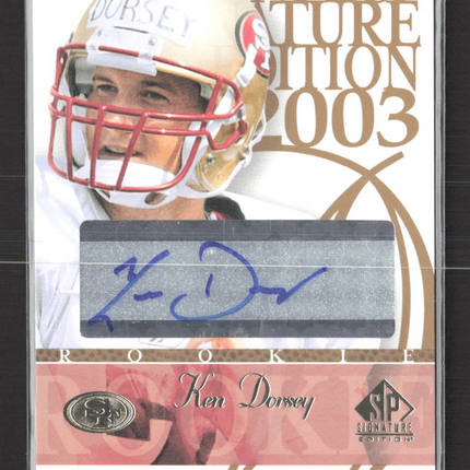 2003 Upper Deck SP Signature Edition Ken Dorsey #KD blue ink auto