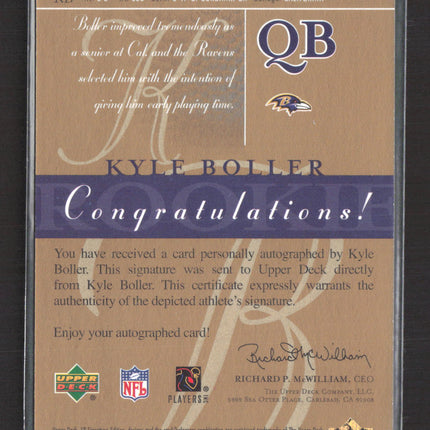 2003 Upper Deck SP Signature Edition Kyle Boller #KB blue ink auto