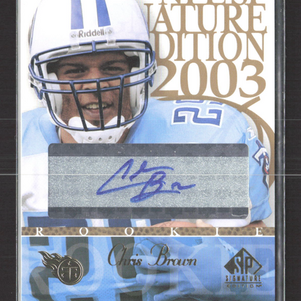 2003 Upper Deck SP Signature Edition Chris Brown #CB blue ink auto