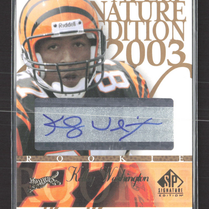 2003 Upper Deck SP Signature Edition Kelley Washington #KW blue ink auto