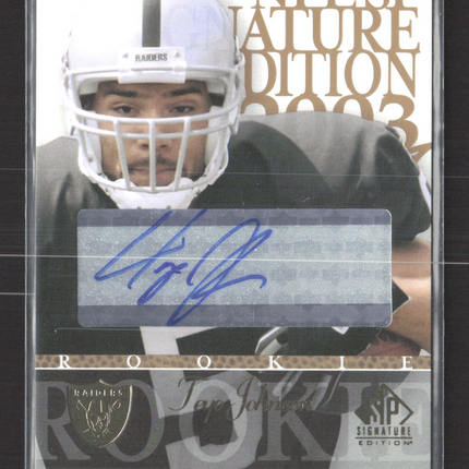 2003 Upper Deck SP Signature Edition Teyo Johnson #10 blue ink auto