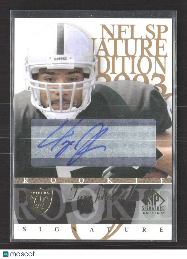 2003 Upper Deck SP Signature Edition Teyo Johnson #10 blue ink auto