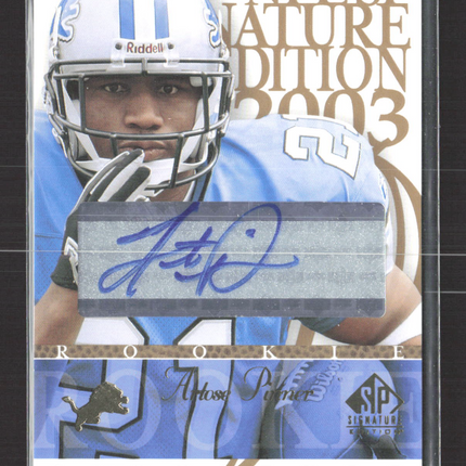 2003 Upper Deck SP Signature Edition Artose Pinner #AP blue ink auto