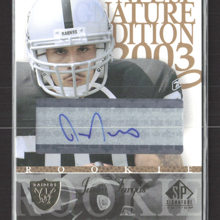2003 Upper Deck SP Signature Edition Justin Fargas #FA blue ink auto