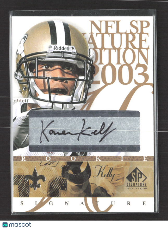 2003 Upper Deck SP Signature Edition Kareem Kelly #KA black ink auto