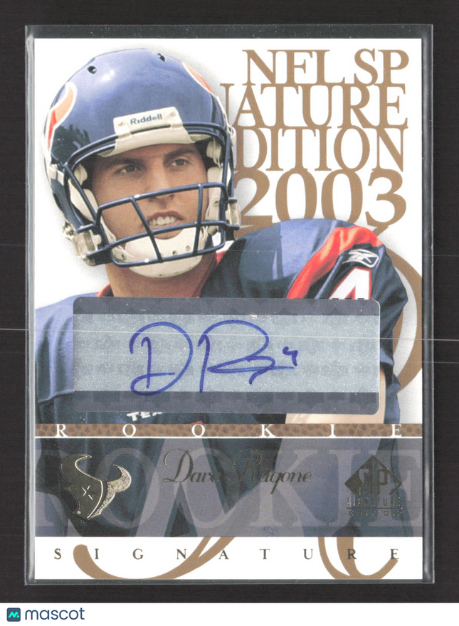 2003 Upper Deck SP Signature Edition Dave Ragone #RA blue ink auto