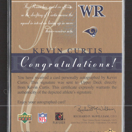 2003 Upper Deck SP Signature Edition Kevin Curtis #KC auto