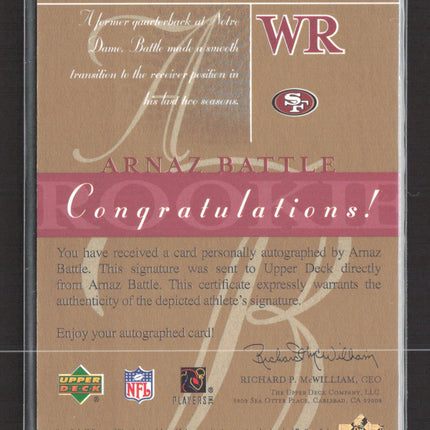 2003 Upper Deck SP Signature Edition Arnaz Battle #AR auto