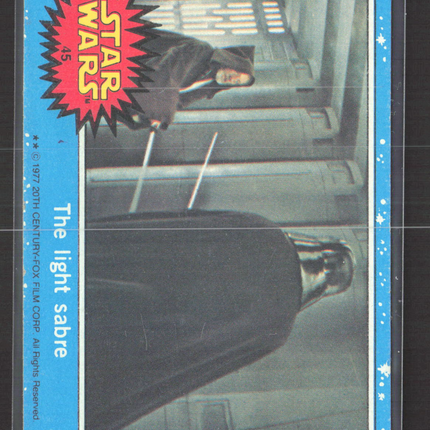 1977 Topps Star Wars Blue Series 1 The light sabre #45