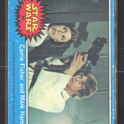 1977 Topps Star Wars Mark Hamill Carrie Fisher #65