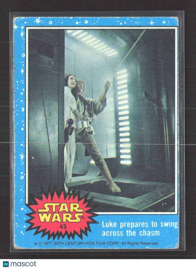 1977 Topps Star Wars Mark Hamill Carrie Fisher #43