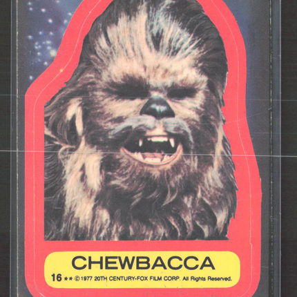 1977 Topps Star Wars Series 2 Chewbacca Stickers Sticker #16