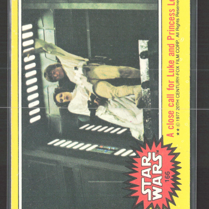 1977 Topps Star Wars Series 3 Mark Hamill Carrie Fisher Puzzle Back #166