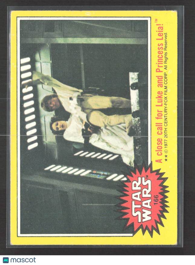 1977 Topps Star Wars Series 3 Mark Hamill Carrie Fisher Puzzle Back #166