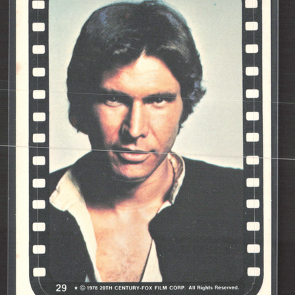1978 Topps Star Wars Wonder Bread Harrison Ford Blank Back #29
