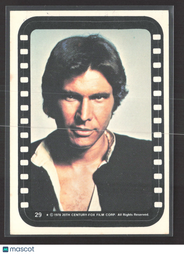 1978 Topps Star Wars Wonder Bread Harrison Ford Blank Back #29