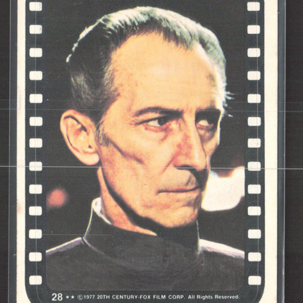 1977 Topps Star Wars Wonder Bread Peter Cushing Blank Back #28
