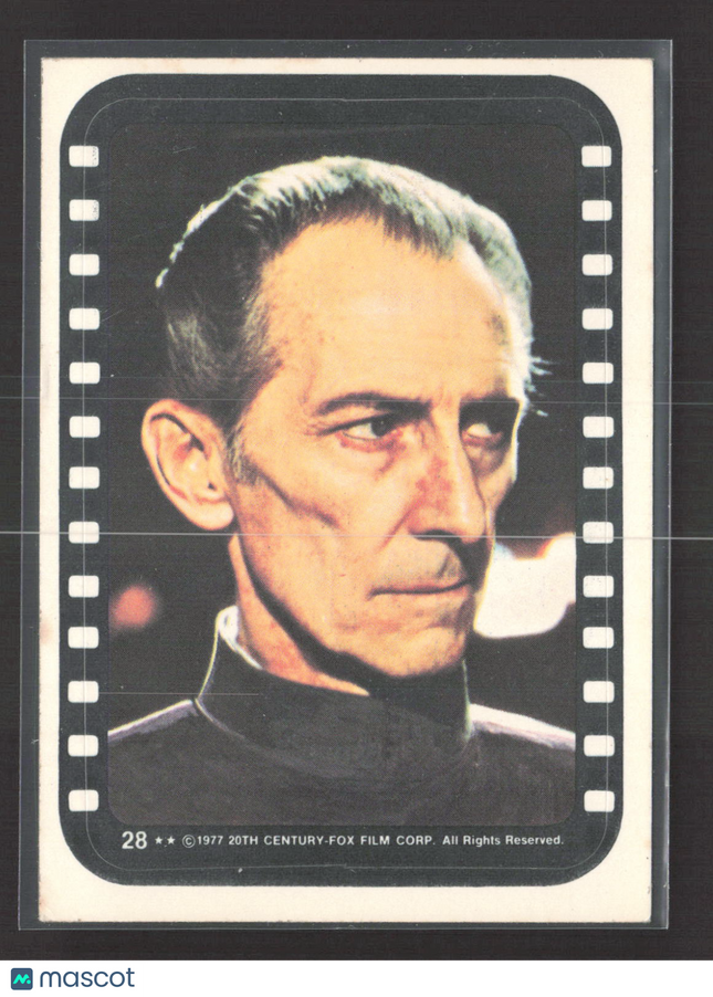 1977 Topps Star Wars Wonder Bread Peter Cushing Blank Back #28