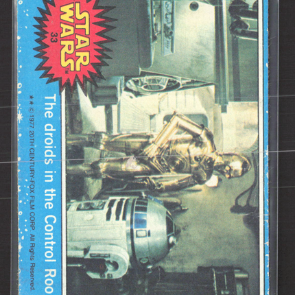1977 Topps Star Wars Blue Series 1 The droids in the Control Room #33
