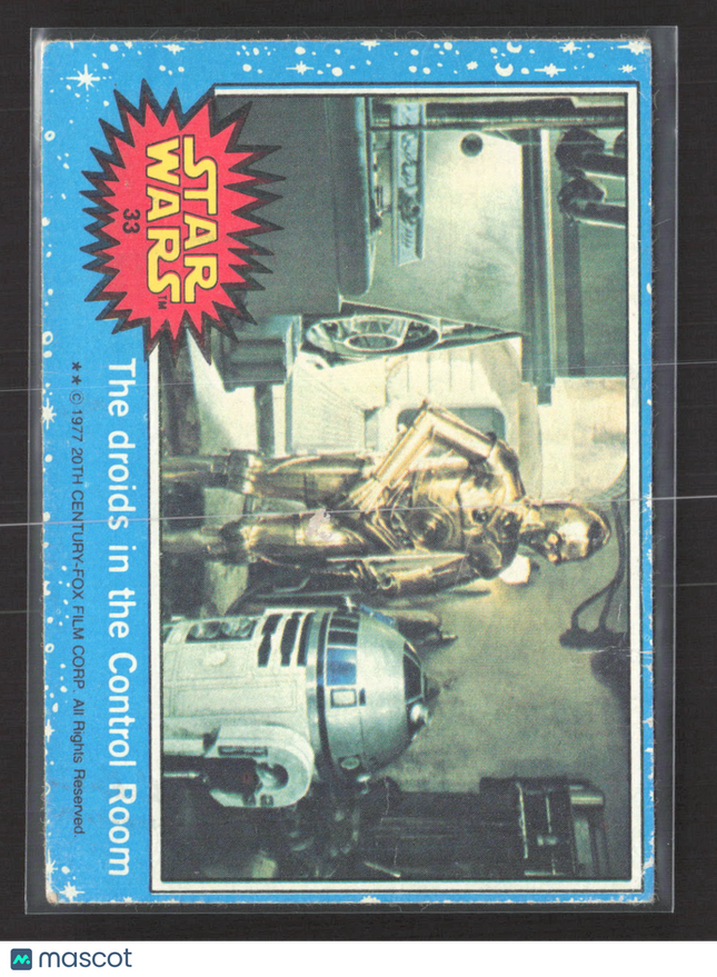 1977 Topps Star Wars Blue Series 1 The droids in the Control Room #33