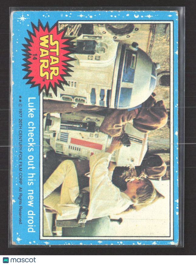 1977 Topps Star Wars Mark Hamill Puzzle Back #14
