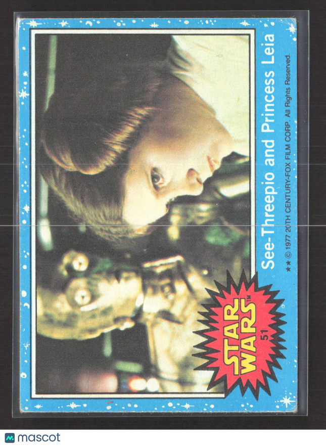 1977 Topps Star Wars Series 1 Anthony Daniels Carrie Fisher #51