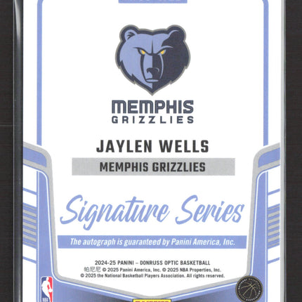 2025 Panini Donruss Optic Signature Series Jaylen Wells #SS-WEL RC