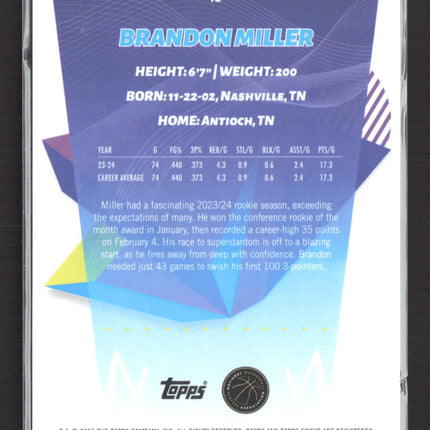 2025 Topps Finest Brandon Miller #12 Red 03/25