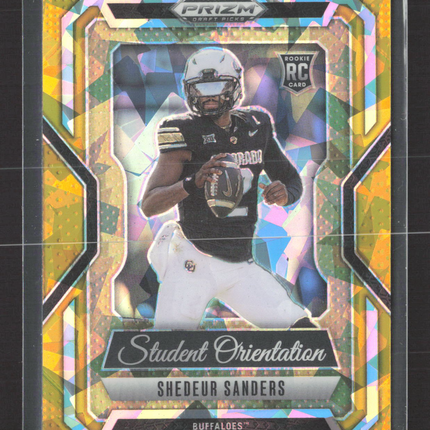 2025 Panini Prizm Draft Student Orientation Shedeur Sanders #8 Yellow ice RC