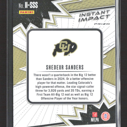 2025 Panini Prizm Draft Picks Instant Impact Shedeur Sanders #II-SSS RC