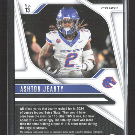 2025 Panini Prizm Draft Picks Ashton Jeanty #13 Yellow RC