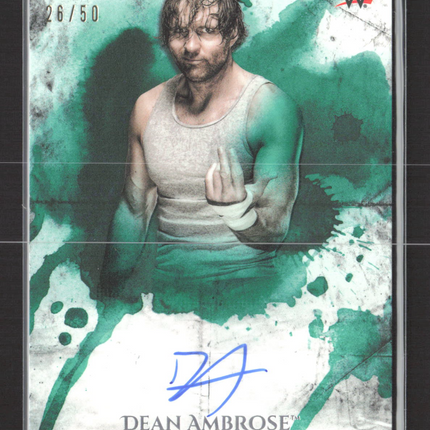 2018 Topps WWE Undisputed Dean Ambrose #UA-DA Green 26/50 auto