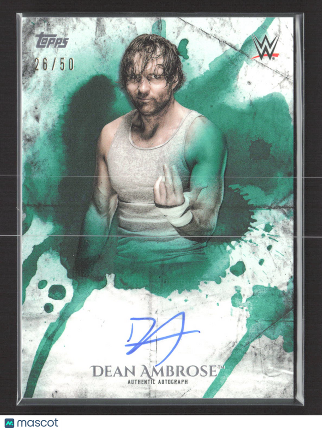 2018 Topps WWE Undisputed Dean Ambrose #UA-DA Green 26/50 auto
