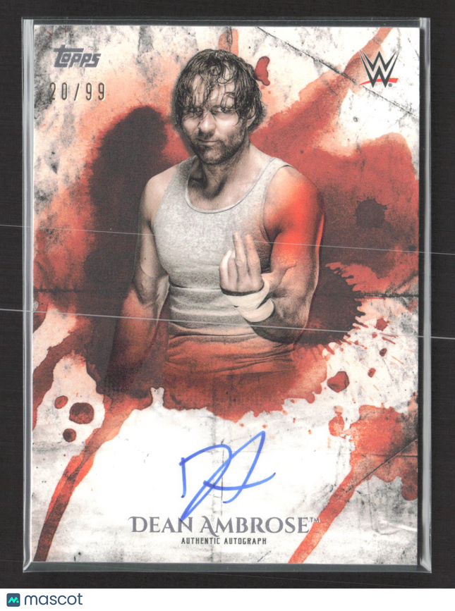 2018 Topps WWE Undisputed Dean Ambrose #UA-DA Orange 20/99 auto