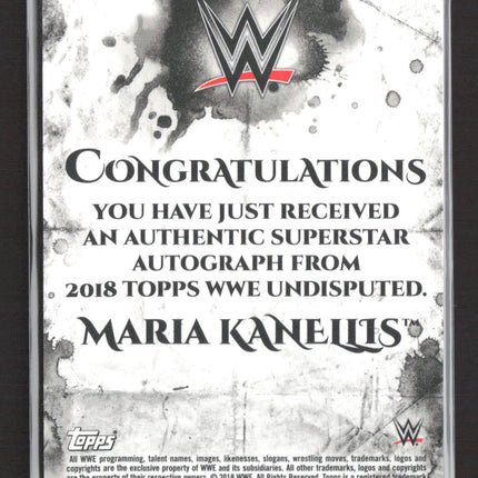 2018 Topps WWE Undisputed Maria Kanellis #UA-MK Authentic Autograph 89/99