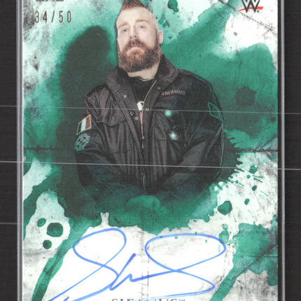 2018 Topps WWE Undisputed Sheamus #UA-SH Green 34/50 auto